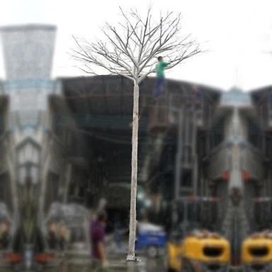 Hvid Stor Landskabsindretning Tørre Træer